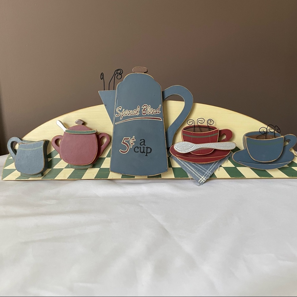 TENDER HEART TREASURES Wooden Plaque Coffee Cup Theme
